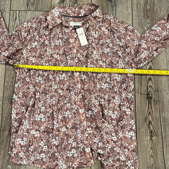 Pilcro by Anthropologie Terra Cotta Floral Blouse XS NWT - Picture 8 of 9